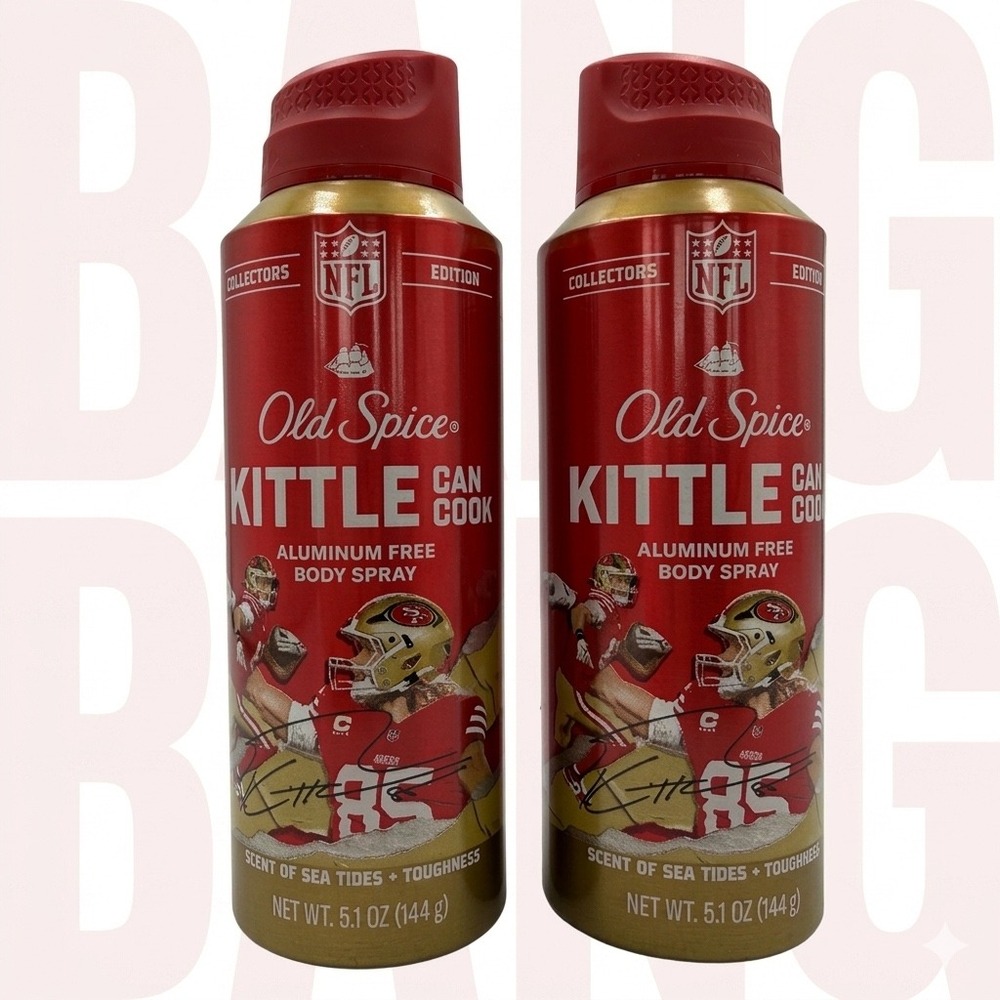 Old Spice Body Spray Mens 5.1oz Red New NFL George Kittle Collectors 2pk